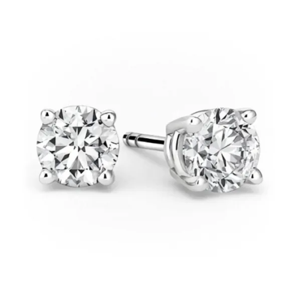 Diamond Stud Earrings 14K White Gold .35 CTTW