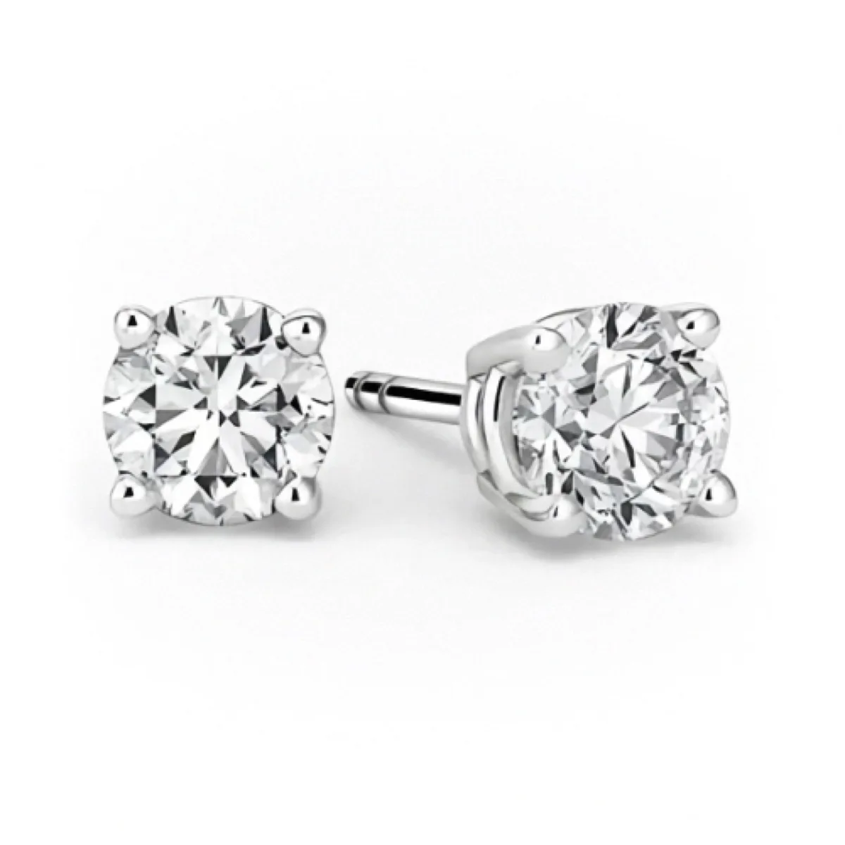 Lab-Grown Diamond Stud Earrings 14K White Gold 2.55 CTTW