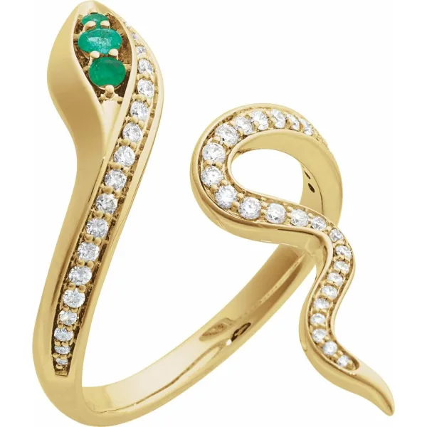 Emerald Serpent Embrace Ring