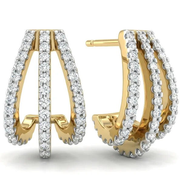 Solara Three-Row Radiance Hoop Earrings