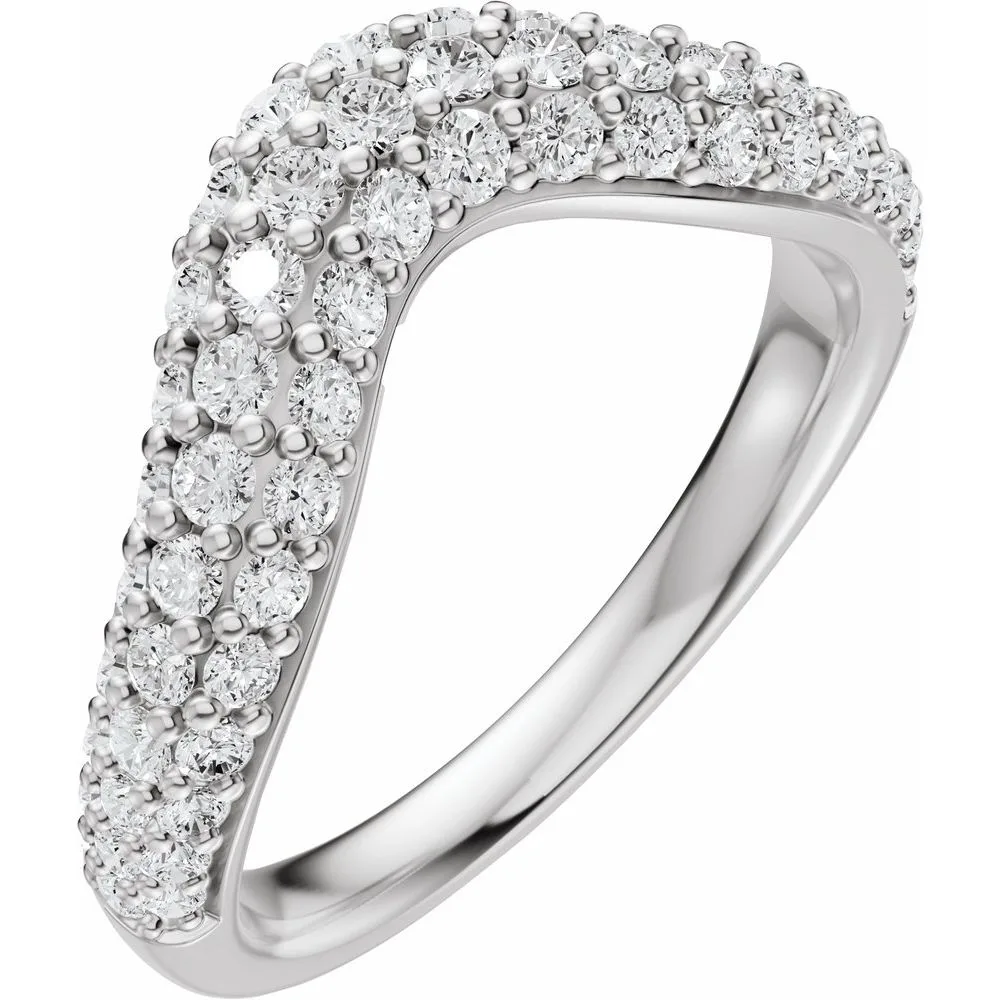 Celeste Pave Contour Band