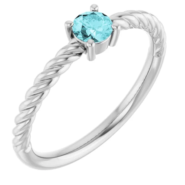 Azure Rope Solitaire Ring