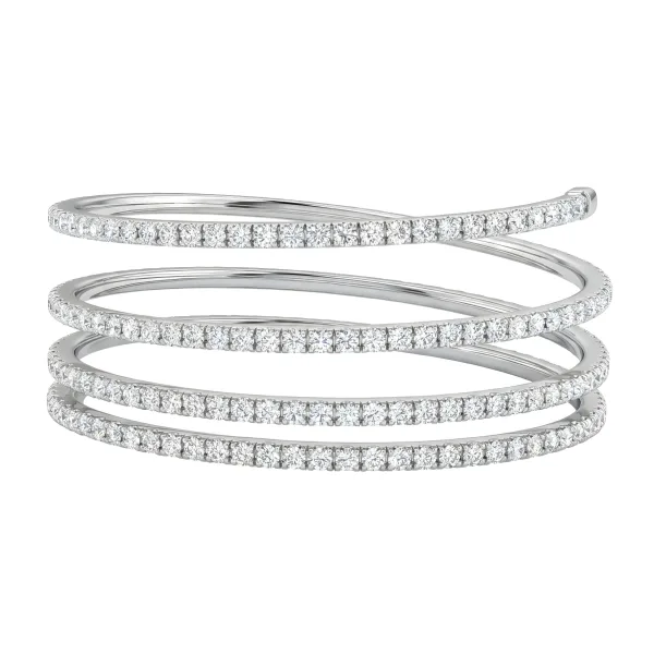 Twist of Grace Bangle in 14K White Gold