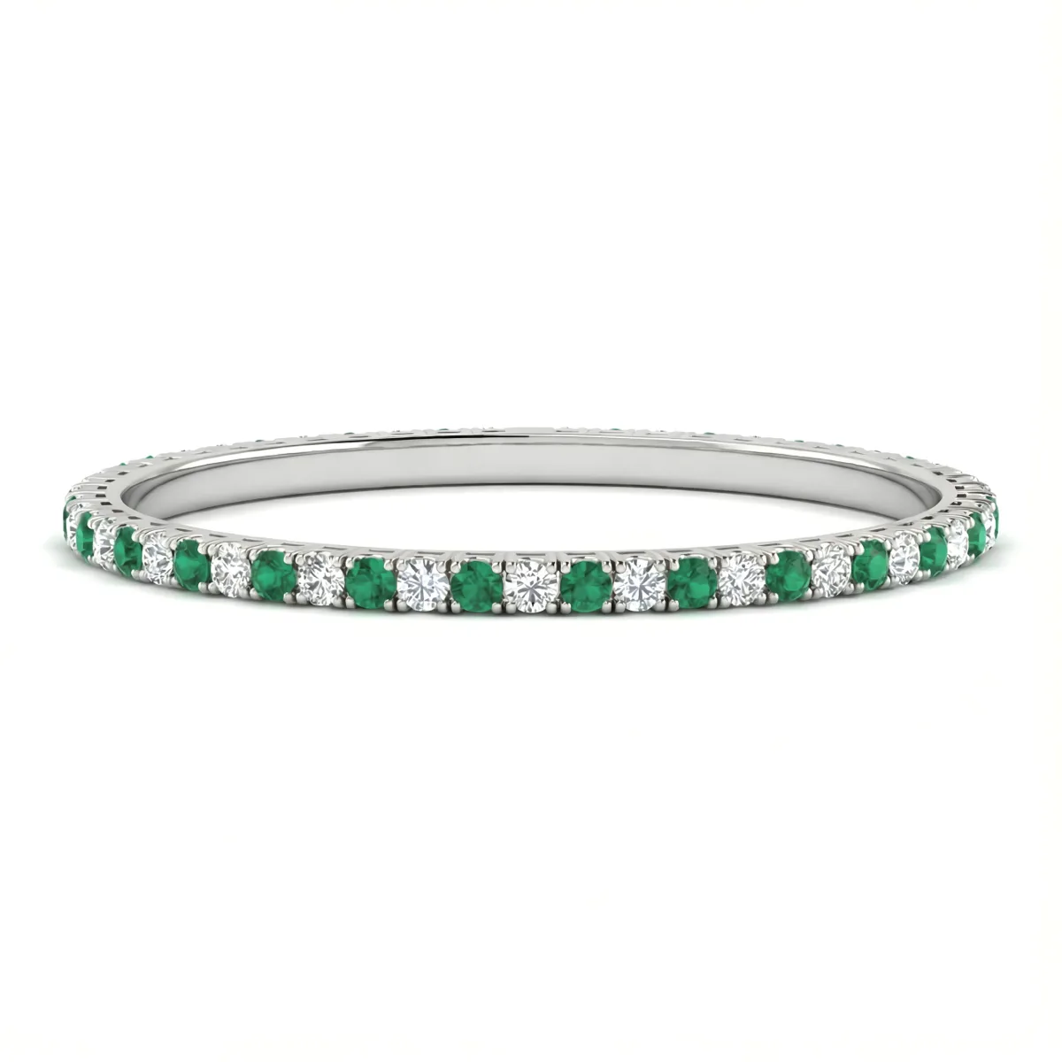 Corona Reale Bangle in 14K White Gold
