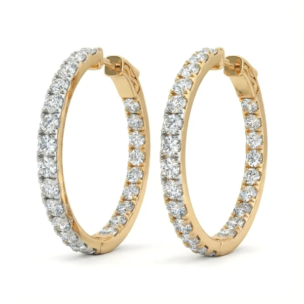 Diamond Hoop Earrings in 14K White & Yellow Gold (7.00 CTTW)