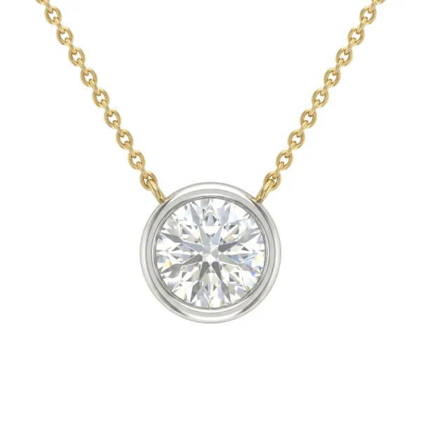 Stone of Grace Necklace in 14K Yellow & White Gold