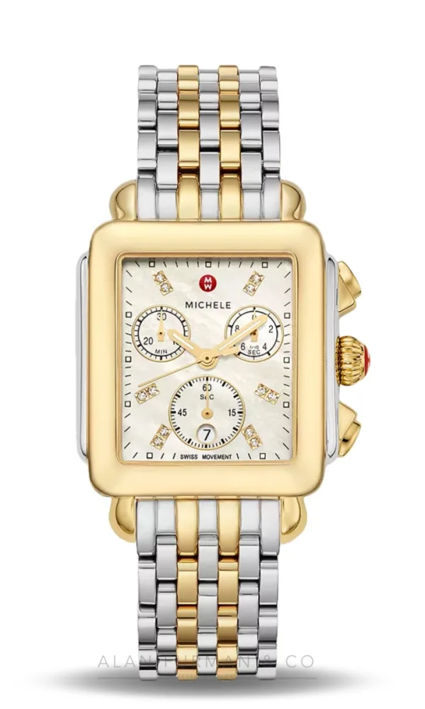Michele Deco Two-Tone 18K Gold-Plated Diamond Dial (Ref. MWW06A000779)