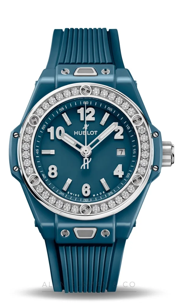 Hublot Big Bang One Click Petrol Blue Ceramic Diamonds 33mm (Ref. 485.ES.5171.RX.1204)