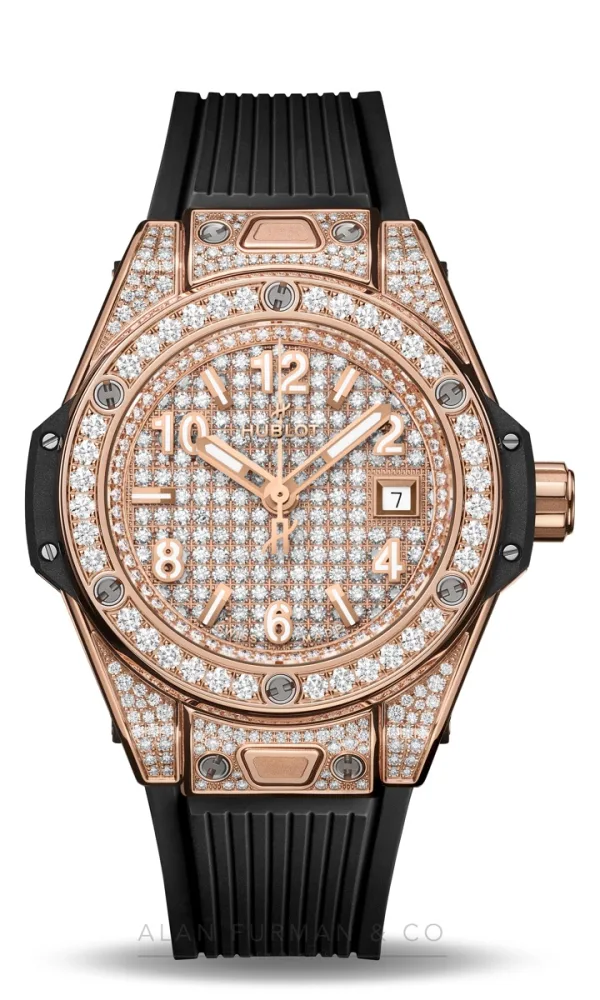 Hublot Big Bang One Click King Gold Full Pavé 33mm (Ref. 485.OX.9000.RX.1604)