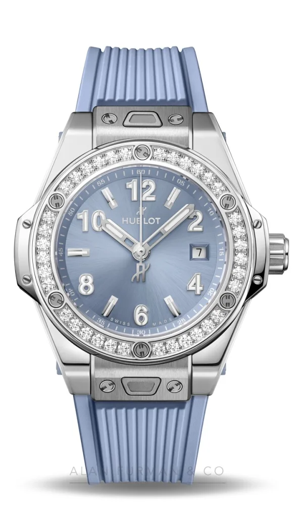 Hublot Big Bang One Click Steel Coal Blue Diamonds 33mm (Ref. 485.SX.717B.RX.1204)