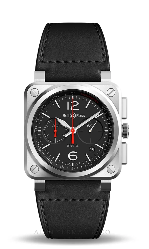 Bell & Ross BR-03 Chrono Black Steel (Ref. BR0394-BLC-ST/SCA)
