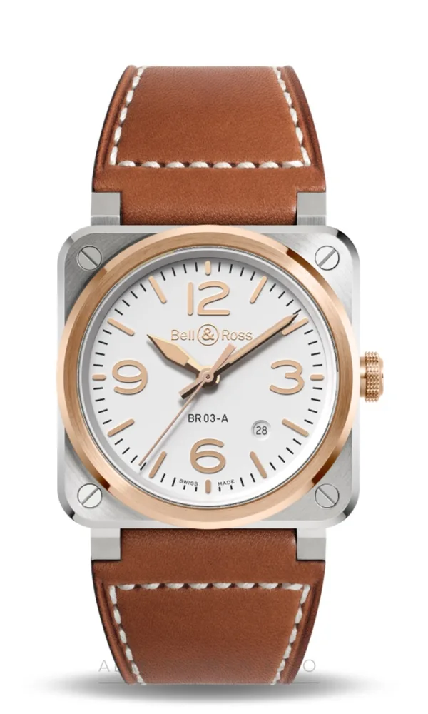 Bell & Ross BR-03 White Steel & Gold (Ref. BR03A-WH-STPG/SCA)