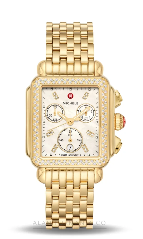 Michele Deco 18K Gold-Plated Diamond 35mm (Ref. MWW06A000777)
