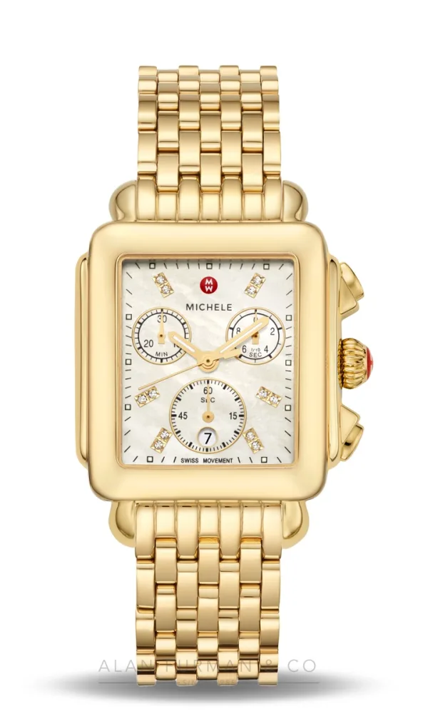 Michele Deco 18K Gold-Plated Diamond Dial 33mm (Ref. MWW06A000780)