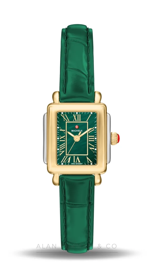 Michele Deco Madison Mini Lush Green Leather 24mm (Ref. MWW06D000182)