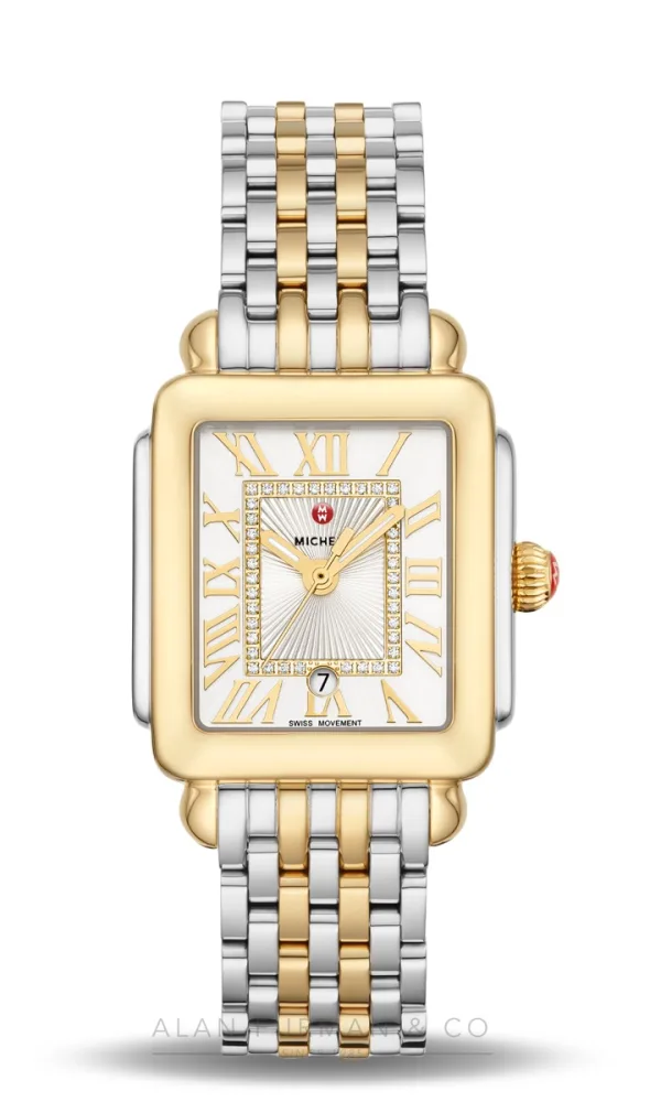 Michele Deco Madison Mid Two-Tone 18K Gold-Plated Diamond Dial 31mm (Ref. MWW06G000013)