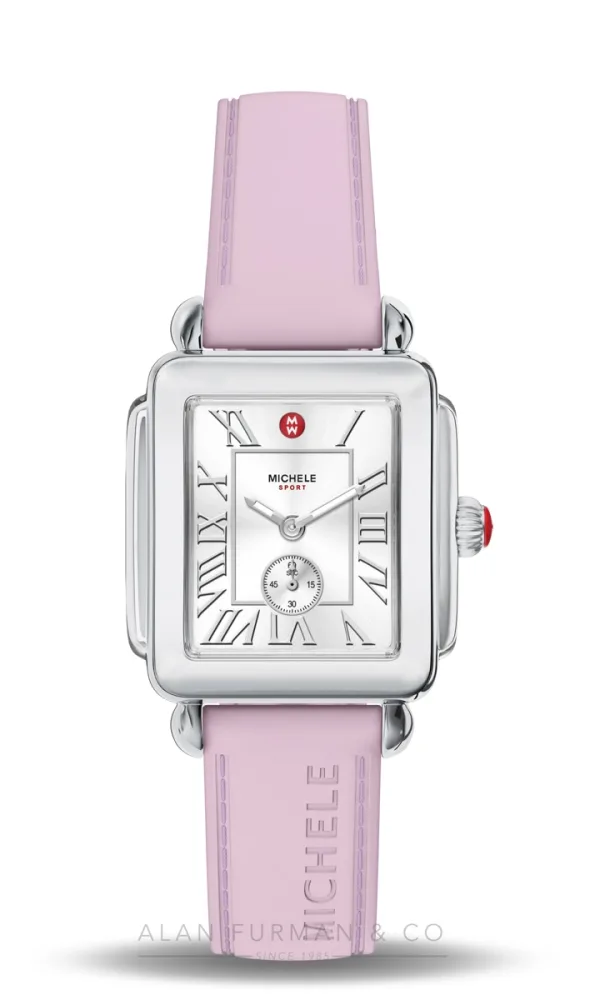 Michele Deco Sport Mid Stainless Steel Pink Silicone 31mm (Ref. MWW06H000009)