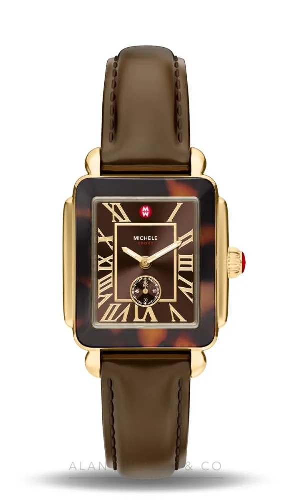 Michele Deco Sport Mid Tort Brown Leather 31mm (Ref. MWW06H000011)