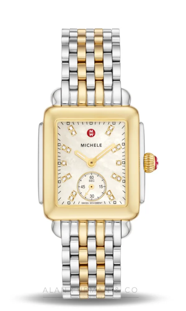 Michele Deco Mid Two-Tone 18K Gold-Plated Diamond Dial 29mm (Ref. MWW06V000042)